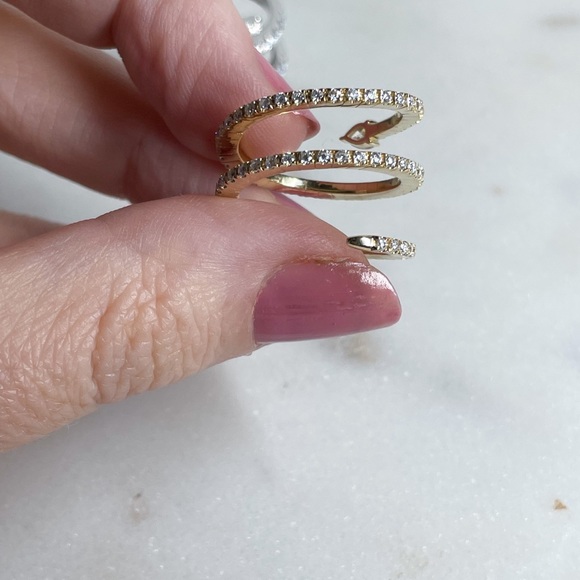 14k Gold Moissanite Snake Dragon Ring - Picture 6 of 17